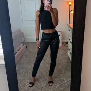 Apperloth Black Faux Leather Pants